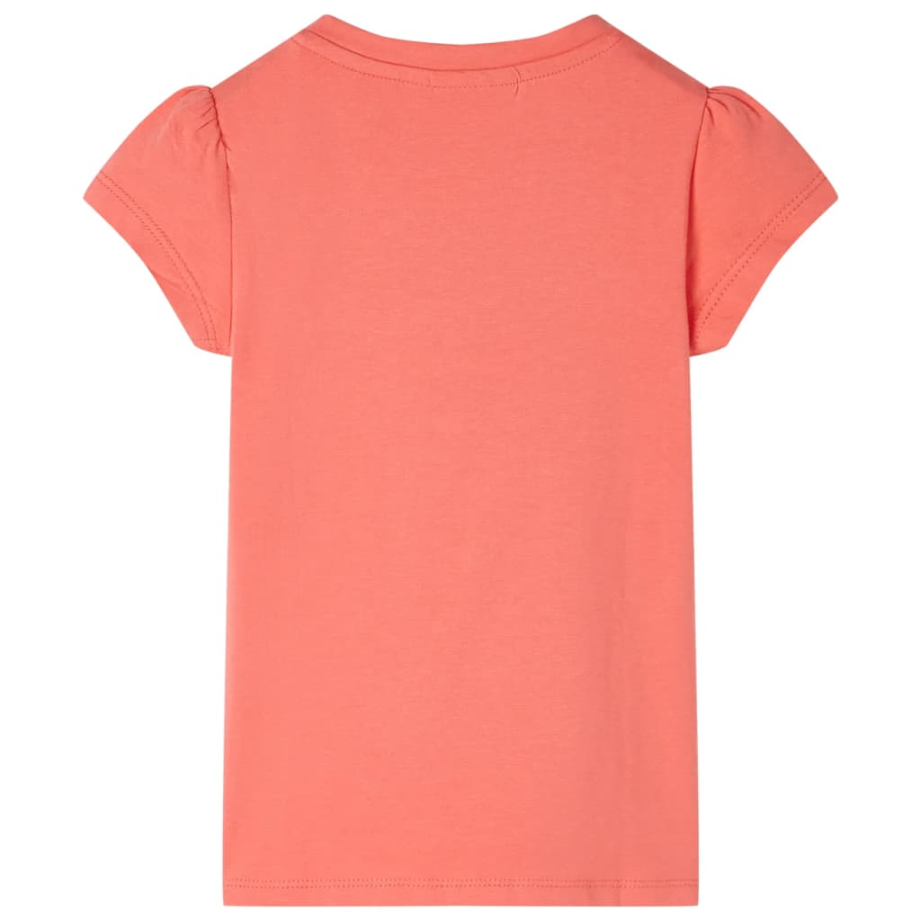 Kindershirt met kapmouwen 116 koraalkleurig Koraal 116