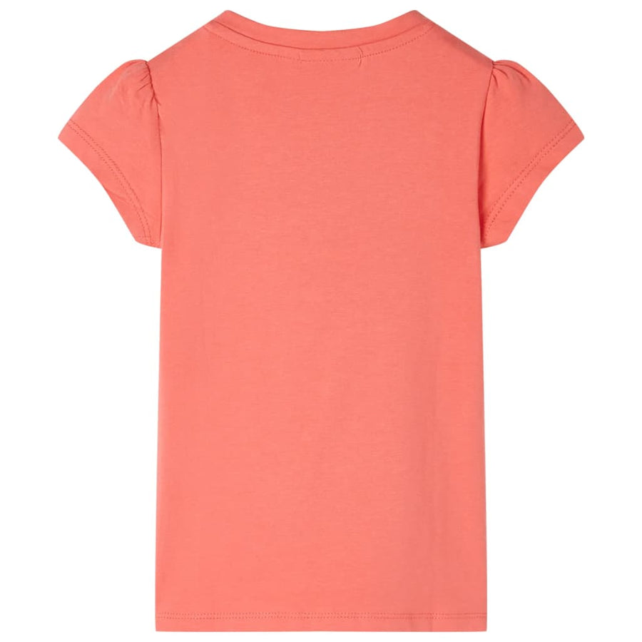 Kindershirt met kapmouwen 116 koraalkleurig Koraal 116