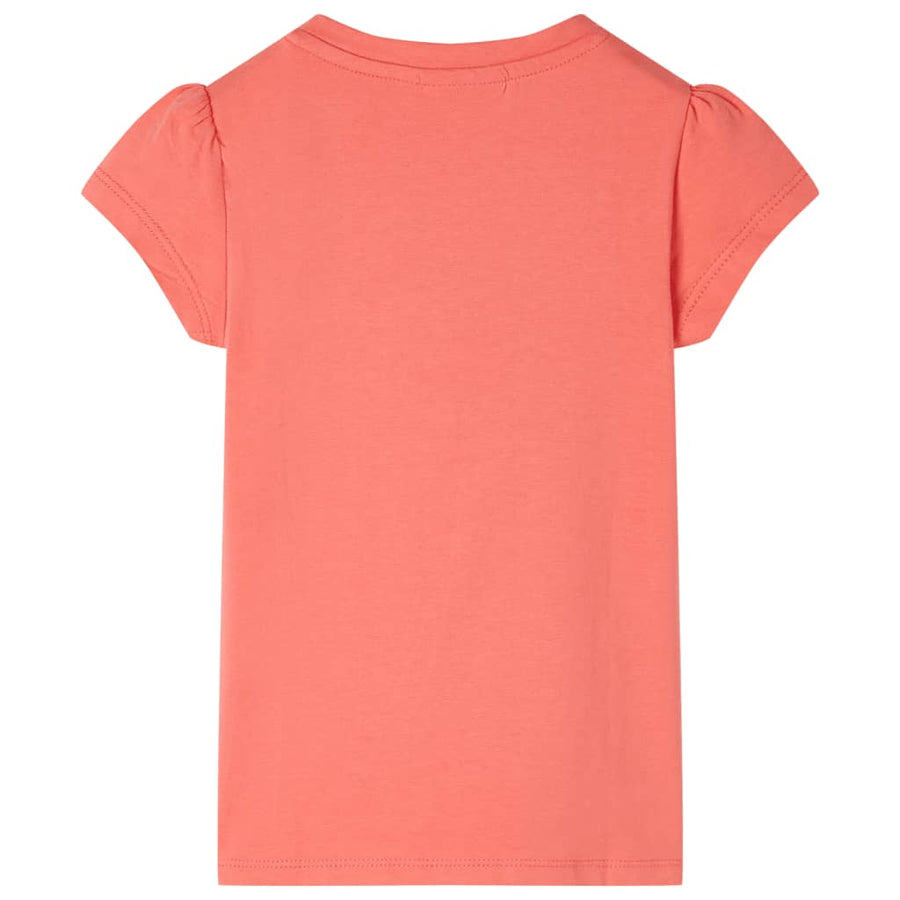 Kindershirt met kapmouwen 140 koraalkleurig Koraal