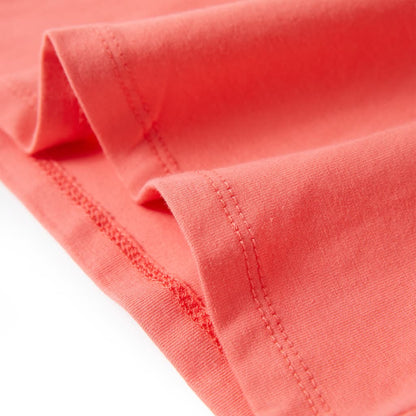 Kindershirt met kapmouwen 140 koraalkleurig Koraal
