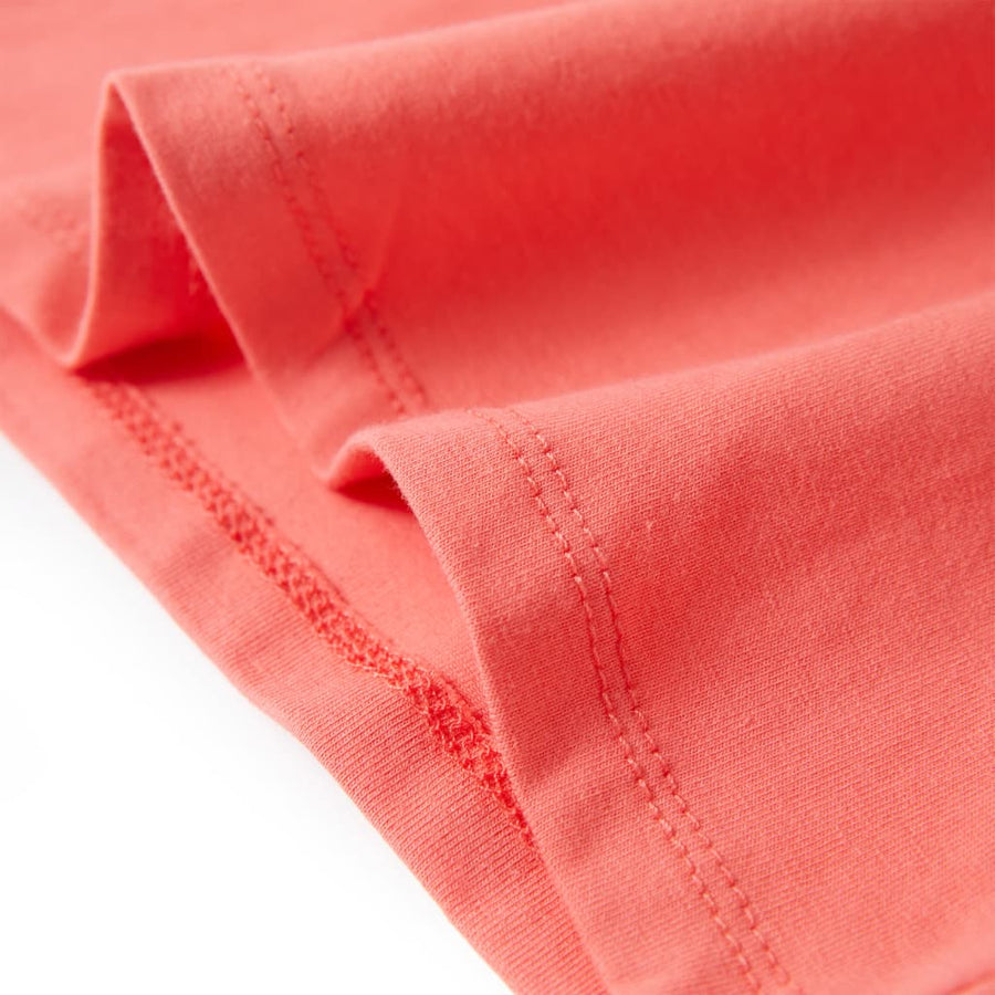 Kindershirt met kapmouwen 140 koraalkleurig Koraal