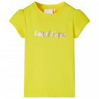 Children's T-shirt with cap sleeves 140 bright yellow