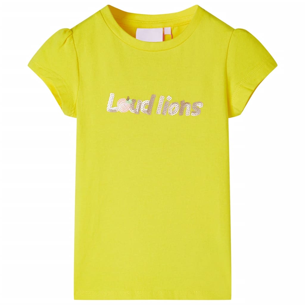 Kindershirt met kapmouwen 140 felgeel Geel 140