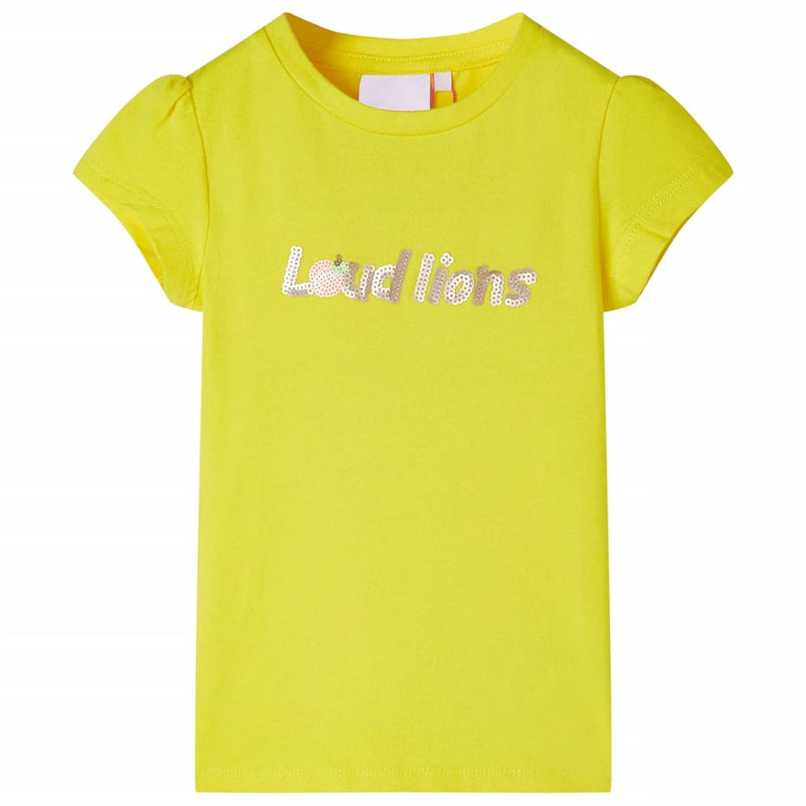 Kindershirt met kapmouwen 140 felgeel Geel 140