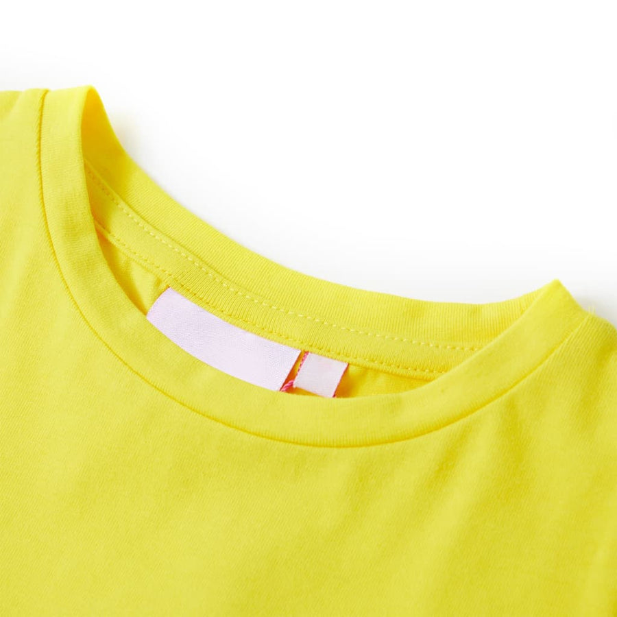 Kindershirt met kapmouwen 140 felgeel Geel 140