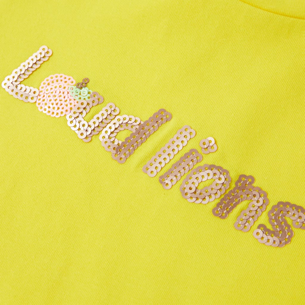 Kindershirt met kapmouwen 140 felgeel Geel 140
