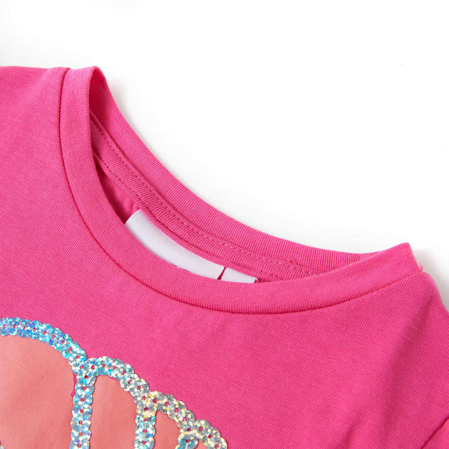 Kindershirt 116 donkerroze Roze