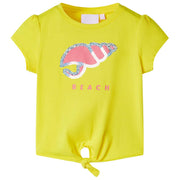 Kindershirt 116 geel katoen