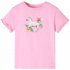 Kindershirt 104 felroze korte mouwen