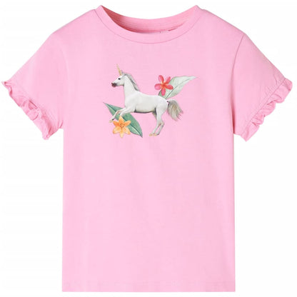 Kindershirt met korte mouwen 104 felroze Roze