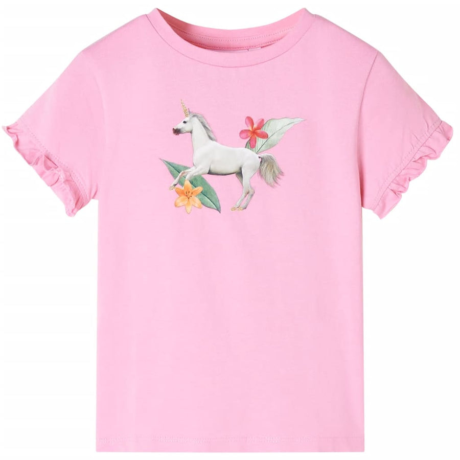 Kindershirt met korte mouwen 104 felroze Roze