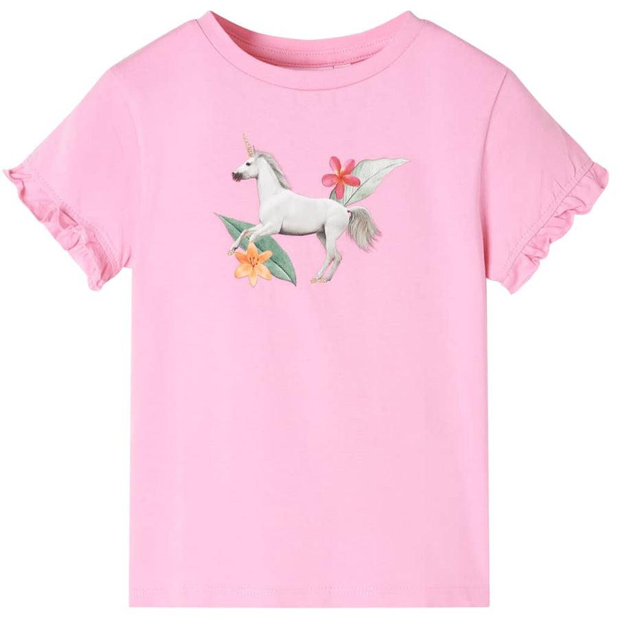 Kindershirt met korte mouwen 116 felroze Roze