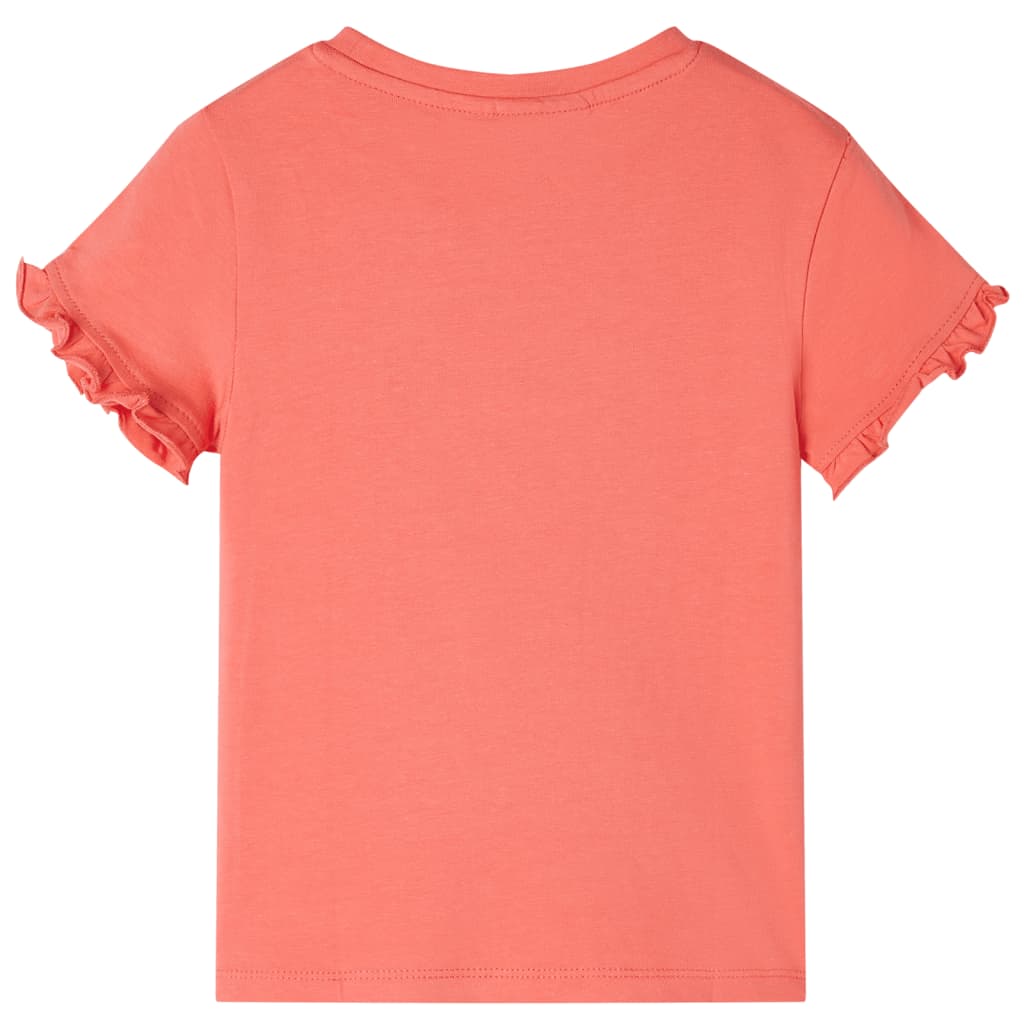 Kindershirt met korte mouwen 104 koraalkleurig Koraal 104