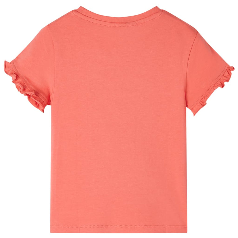Kindershirt met korte mouwen 104 koraalkleurig Koraal 104