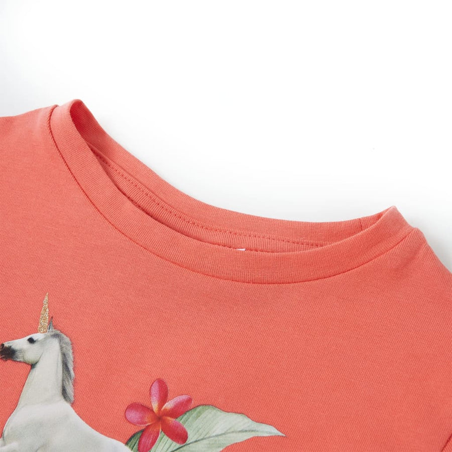 Kindershirt met korte mouwen 104 koraalkleurig Koraal 104