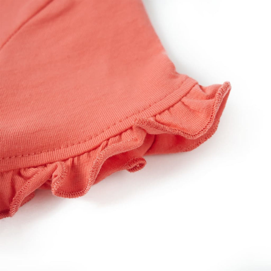 Kindershirt met korte mouwen 104 koraalkleurig Koraal 104