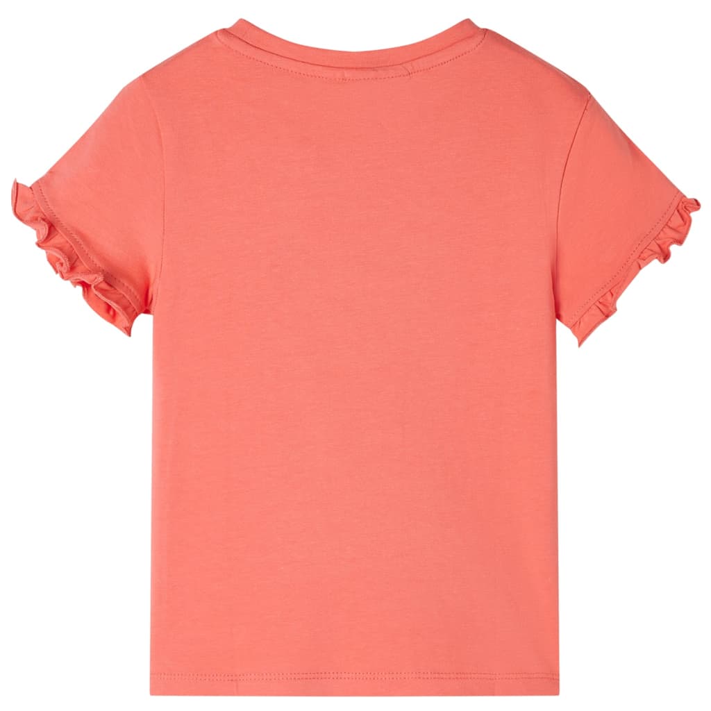 Kindershirt met korte mouwen 140 koraalkleurig Koraal