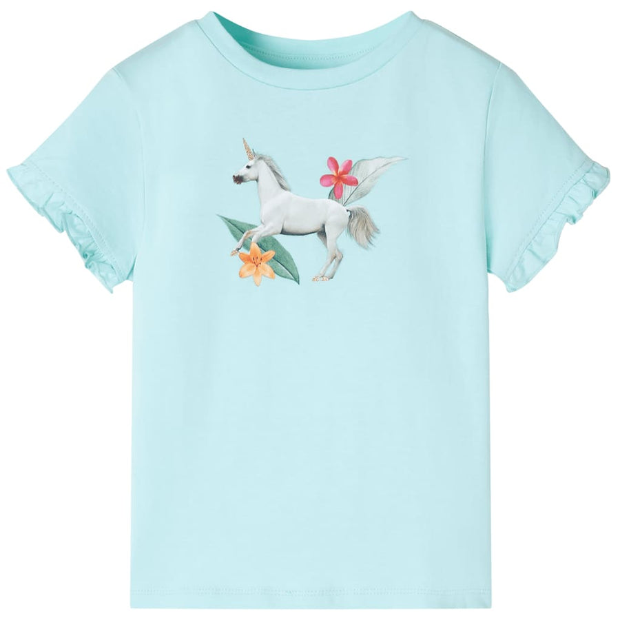Kindershirt met korte mouwen 116 lichtzeeblauw Aqua 116