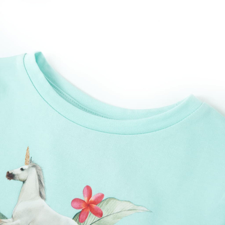 Kindershirt met korte mouwen 116 lichtzeeblauw Aqua 116