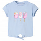 Kindershirt 128 blauw ijsjes