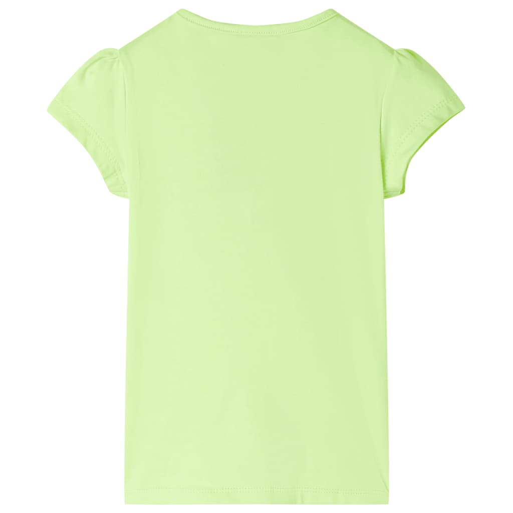 Kindershirt 128 neongeel Geel
