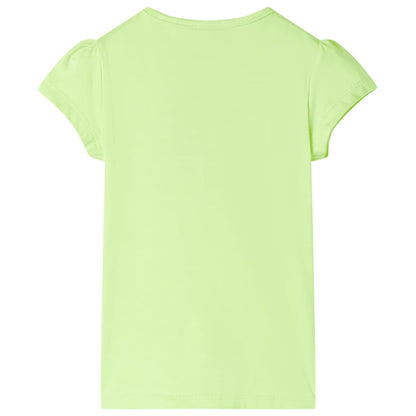 Kindershirt 128 neongeel Geel