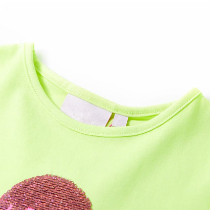 Kindershirt 128 neongeel Geel