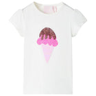 Kindershirt 116 ecru paillettenijsje