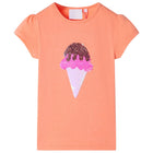 Kindershirt 104 neonoranje pailletten