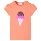 Kindershirt 116 neonoranje pailletten