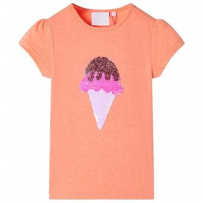 Kindershirt 128 neonoranje orange 128