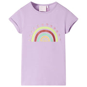 Kindershirt 104 lila katoen