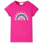 Kindershirt 128 donkerroze katoen elastaan