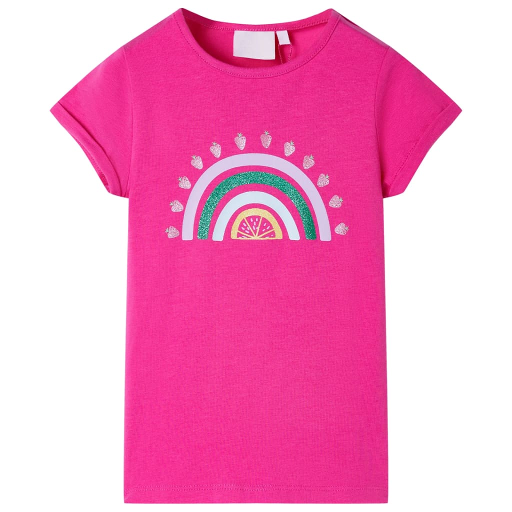 Kindershirt 128 donkerroze Roze 128