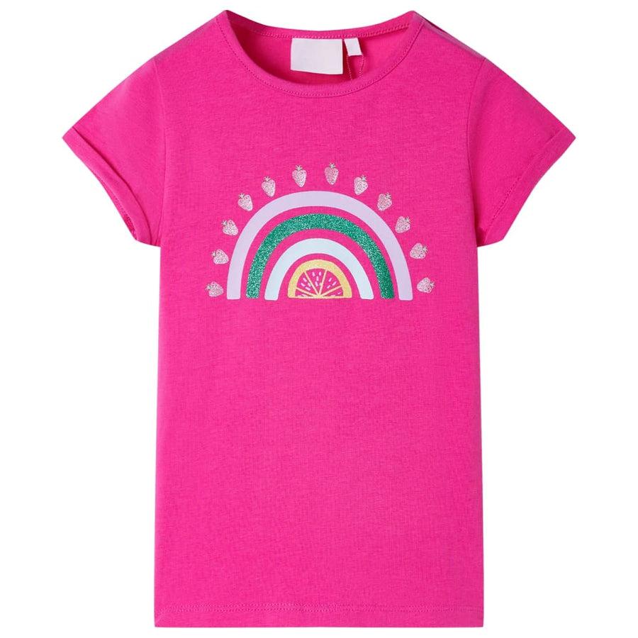 Kindershirt 128 donkerroze Roze 128