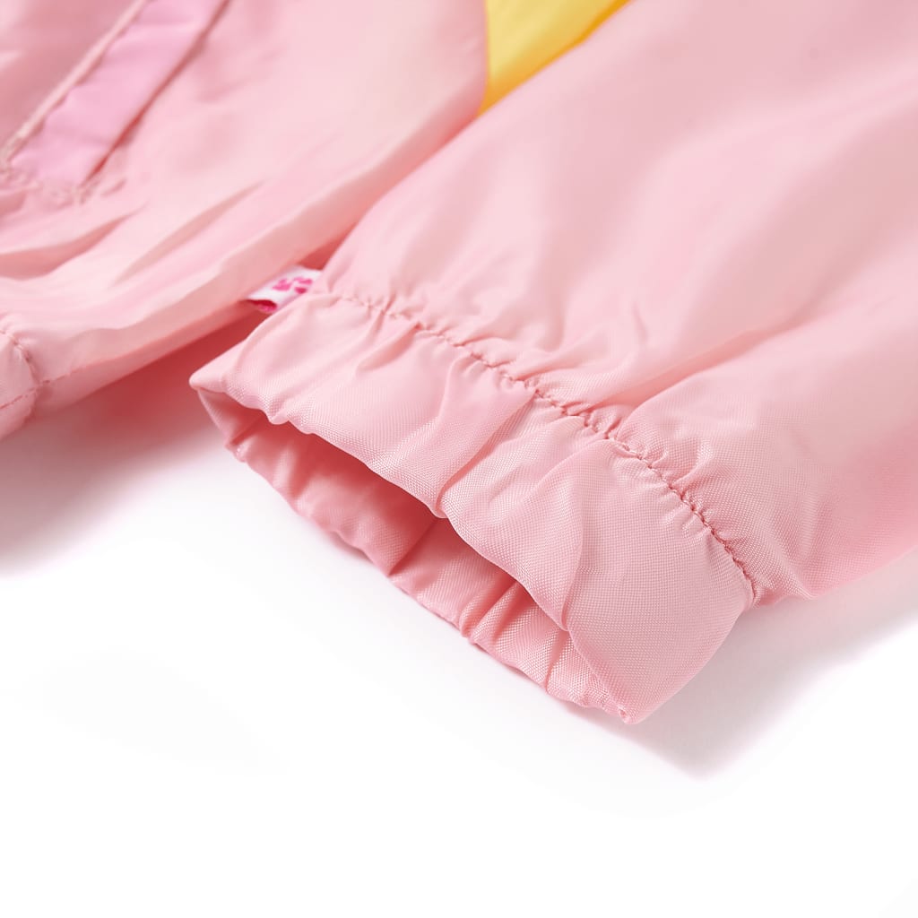 Kinderjas met capuchon en rits 104 meerkleurig Roze