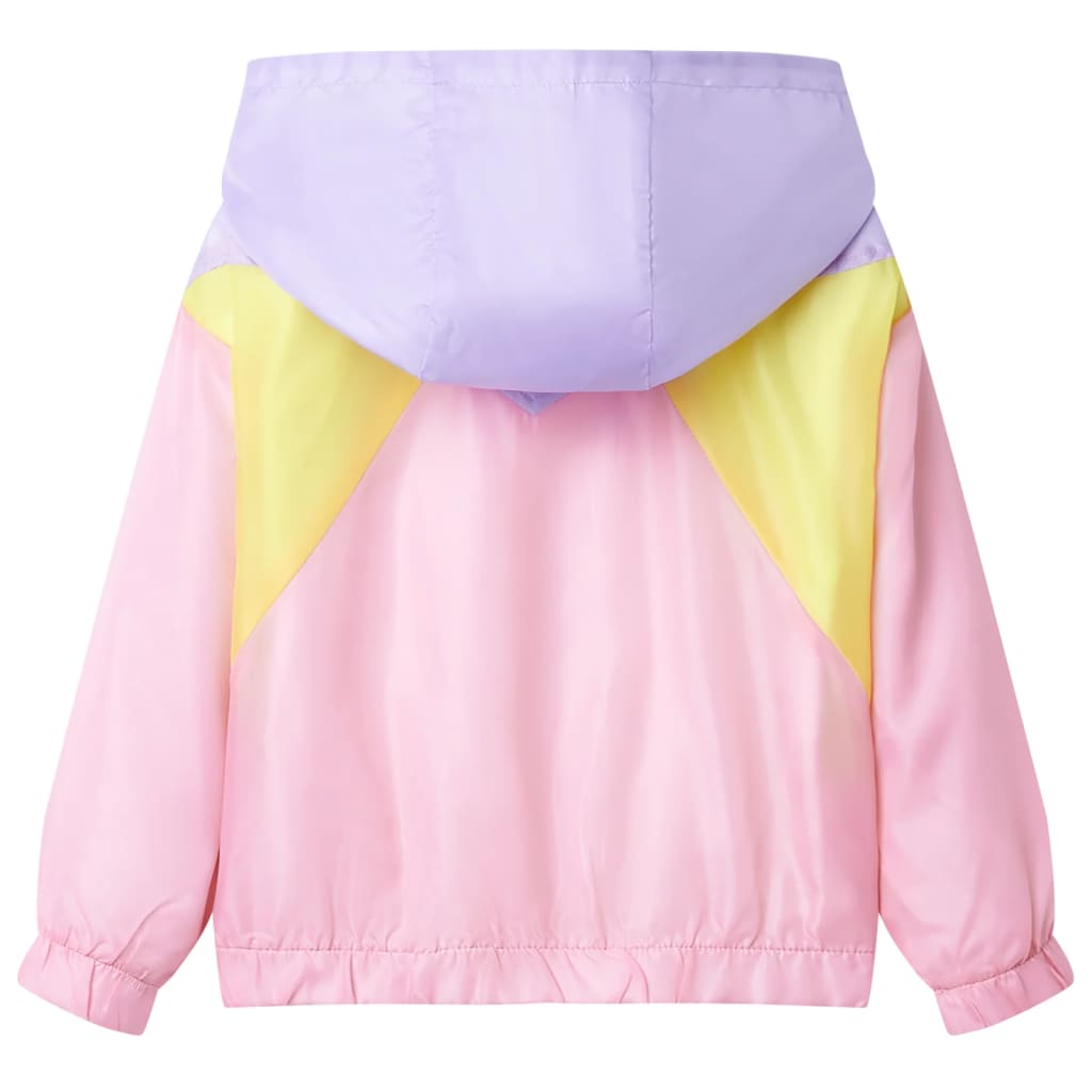 Kinderjas met capuchon en rits 116 meerkleurig Roze
