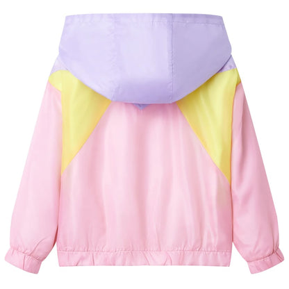 Kinderjas met capuchon en rits 116 meerkleurig Roze