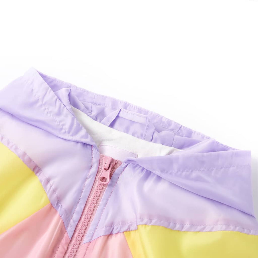 Kinderjas met capuchon en rits 116 meerkleurig Roze