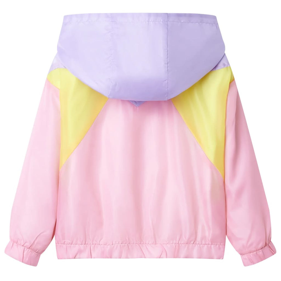 Kinderjas met capuchon en rits 128 meerkleurig Roze