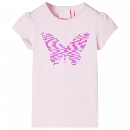 Kindershirt met kapmouwen 128 zachtroze Zachtroze 128