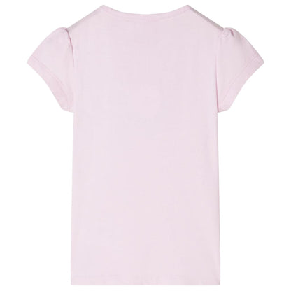 Kindershirt met kapmouwen 128 zachtroze Zachtroze 128