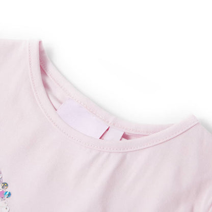 Kindershirt met kapmouwen 128 zachtroze Zachtroze 128
