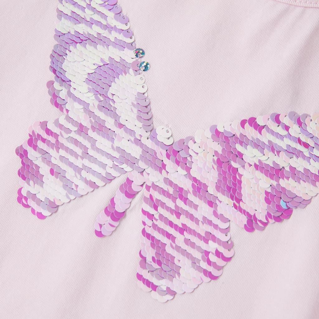 Kindershirt met kapmouwen 128 zachtroze Zachtroze 128