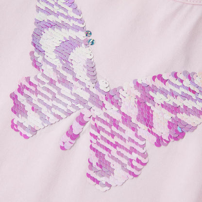 Kindershirt met kapmouwen 128 zachtroze Zachtroze 128