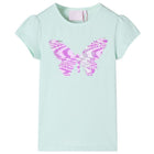 Children's t-shirt with cap sleeves, size 128, light mint color