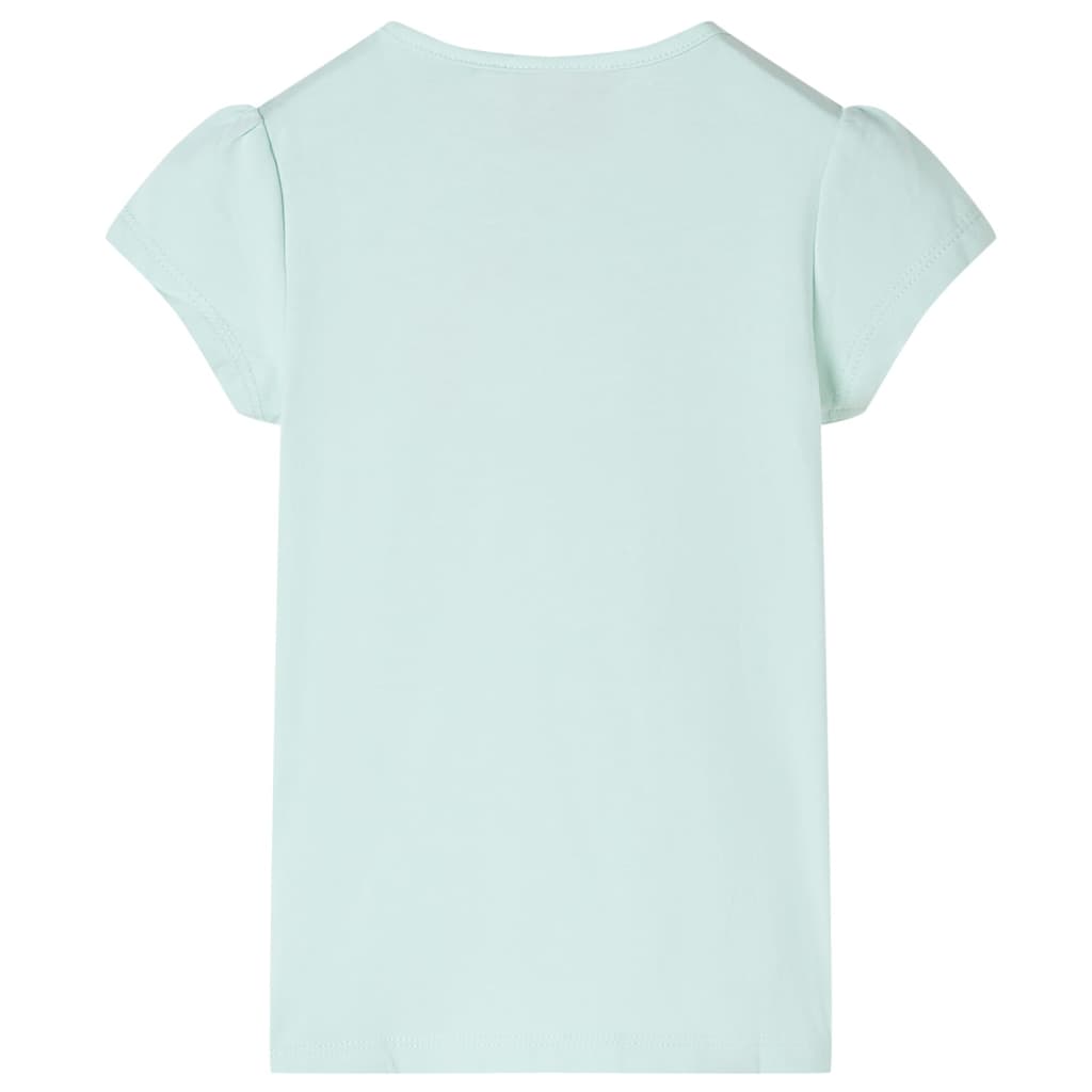 Kindershirt met kapmouwen 128 lichtmintkleur Mintgroen