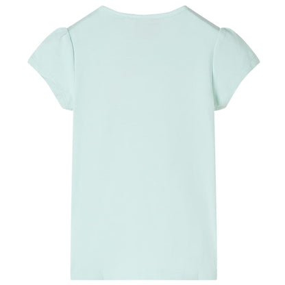 Kindershirt met kapmouwen 128 lichtmintkleur Mintgroen
