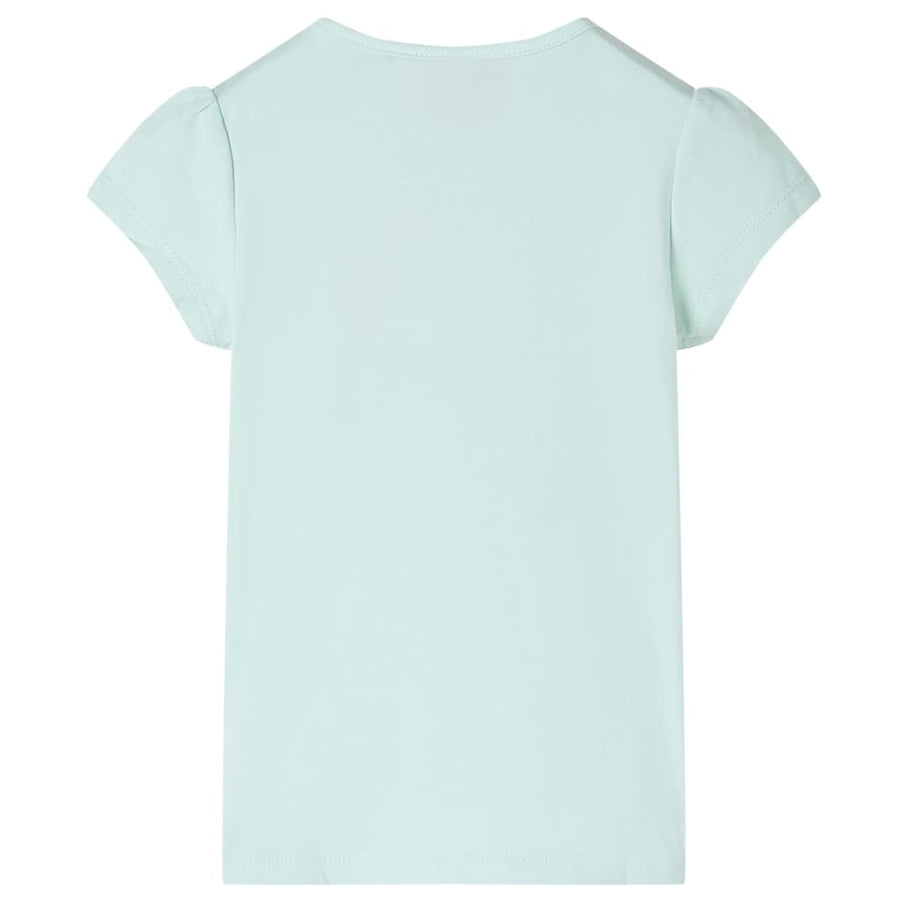 Kindershirt met kapmouwen 128 lichtmintkleur Mintgroen