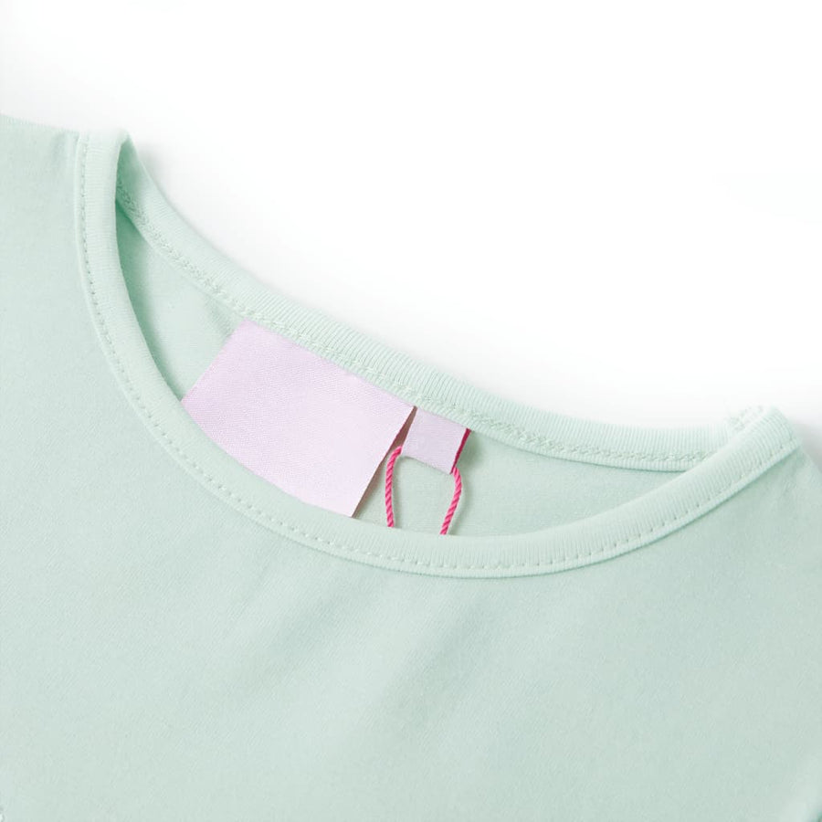 Kindershirt met kapmouwen 128 lichtmintkleur Mintgroen